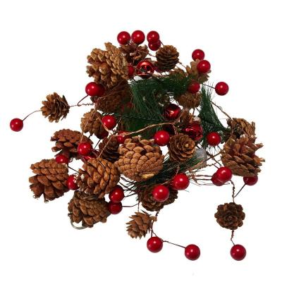 China Hot Sale Christmas Bedroom Party Store Christmas Lamp String Bell Decoration for Tent Led Pine Needle Con Red Copper Wire Lamp Fruit for sale