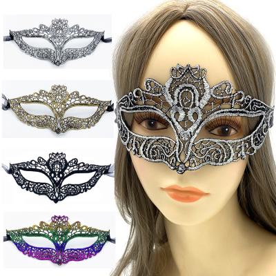 China Hot Sales Eco-friendly Halloween Masquerade Princess Costume Women Prom Party Props Sales Hollow Out Sexy Lace Eye Face Masks for sale