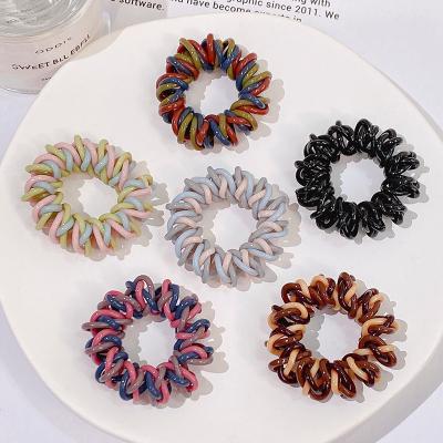 China New Arrivals Plastic Summer Shape Telephone Wiring Elastic Plastic Hair Ties Colorful Hair Rope Hair Scrunchies Gifts For Women And Girl for sale