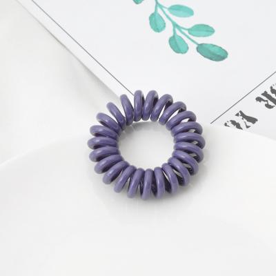 China A Simple Elastic Telephone Line Coil Hair Band Ring Elegant Seamless Hair Rope Hair Ties Plastic Helical Women Hair Bands for sale