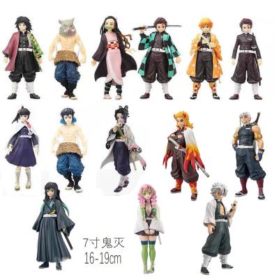 China Good painting& Hot Sale Demon Slayer 15 Eco-friendly Material Kimetsu Style No Model Figure Toys Yaiba Anime PVC Action Figures Anime Characters With Box for sale