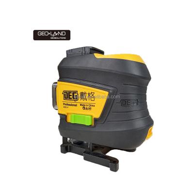 China Plastic+Metal Geo-earth Wholesale and Manufacture 3D 12 Lines Vertical and Horizontal Precision Auto Self Leveling 360 Laser Level 4D01F for sale