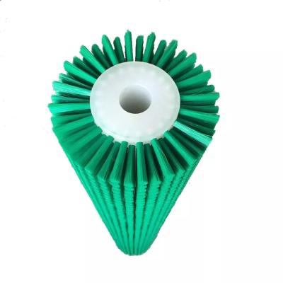 China Industrial Green Nylon Roller Cleaning Cylinder Brush For Vegetable Cleaning Fruit Cleaning Roller Brush zu verkaufen