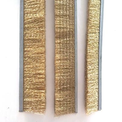 China AUTC Filament PBT Industrial Brass Wire Metal Channel Strip Brushes for sale