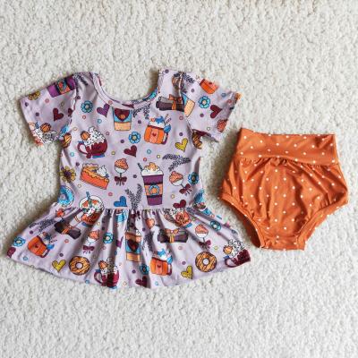 China Wholesale Baby Bummies Equipment Halloween Pumpkin Horror Baby Bummies Falling Children's Clothing 2 Piece Set for sale