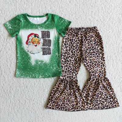 China Winter Sale Baby Bells Toddler Kids Christmas Bottom Clothes Casual Warm Leopard Santa Print Short Sleeve Shirt for sale