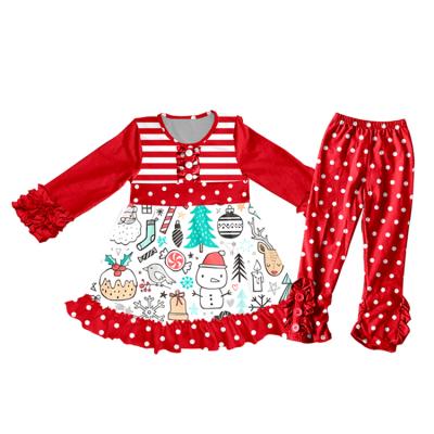 China Baby boutique clothes 2018 newest boutique baby clothes snowman dress and panties set children's Christmas clothing for sale