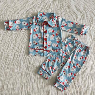 China Children's Clothing Sets High Quality Comfy Boy's 2-Piece Boutique Set Christmas Children's Clothing Santa Printed Boy Pajamas for sale