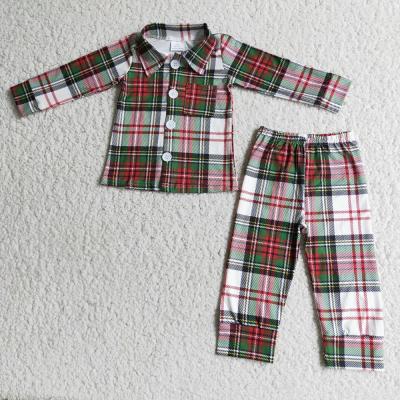 China Winter Casual Babies Long Sleeve Plaid Shirt Pants Children Home Wear Outfits Infant Kids Pajamas Clothes for sale