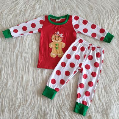 China Formal Kids Pajamas Fall Winter Gingerbread Girl Polka Dot Pajamas Kids Pajamas in Girls Sleepwera for sale