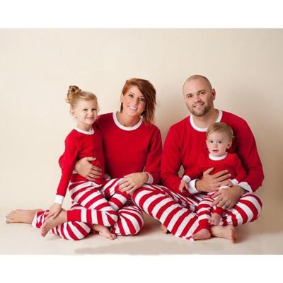 China High Quality Family Christmas Pajamas Red Children's Women's Pajamas and Striped Children's Women's Pajamas 2pcs for sale