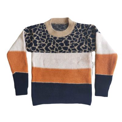 China High Quality Knitted Pullover Wholesale Anti Shrink Design Boys Sweater Striped Cotton And Polyester Sweater For Kids for sale