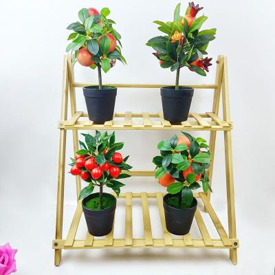 China Postmodern manufacturers wholesale hot sale mini real touch indoor artificial bonsai fruit bonsai ornaments orange apple tree other for sale