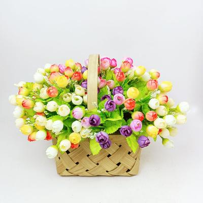 China Wholesale Cheap Eco-friendly Artificial Flower Fake Flower Rose Small Bud Autumn Pink Spring Hot Selling for sale