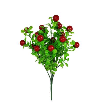 China Artificial Flower Simulation Green Plant Convenient Grass With Fruit Dress Flowerpot Home Decoration for sale