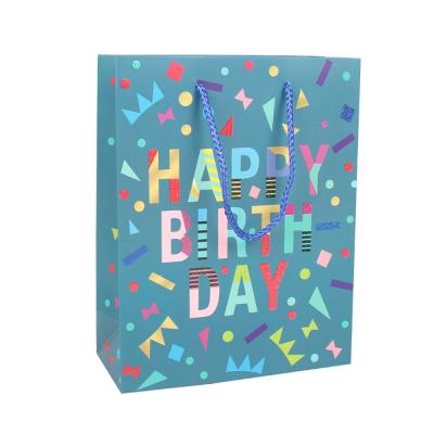 China 2021 Recycled Materials Custom Wholesale Recycle Custom Printing Logo Gift Wrapping Paper Shopping Bag For Party for sale