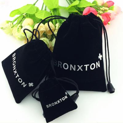 China Custom Wholesale Supplier Gift Pouch Flannel Jewelry Velvet Drawstring Bag Eco-friendly With Logo for sale