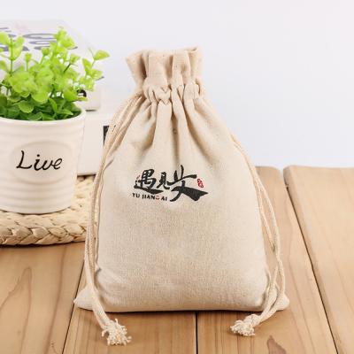 China Custom Wholesale Eco-friendly Cotton Dust Logo Cotton Canvas Drawstring Bags With Logo for sale