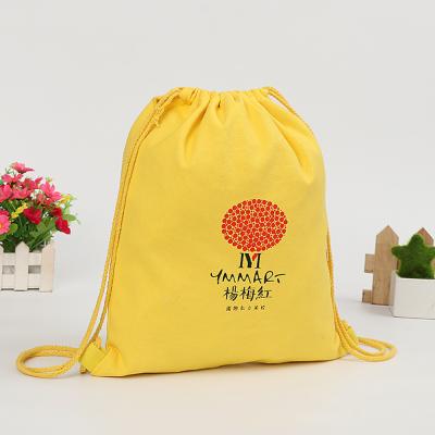 China Custom Hot Sale Eco-friendly Logo Printed Gift Double Dust Canvas Cotton Drawstring Bag for sale