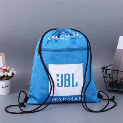 China Custom High Quality Eco-Friendly Logo Printing 210D Polyester Custom Drawstring Bag for sale