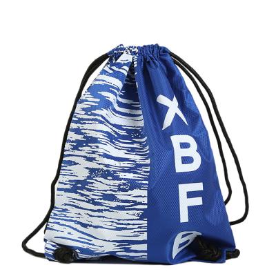 China Eco-Friendly Sports Zipper Pocket Gym Polyester Eco-Friendly Drawstring Bag With Logo Printed for sale