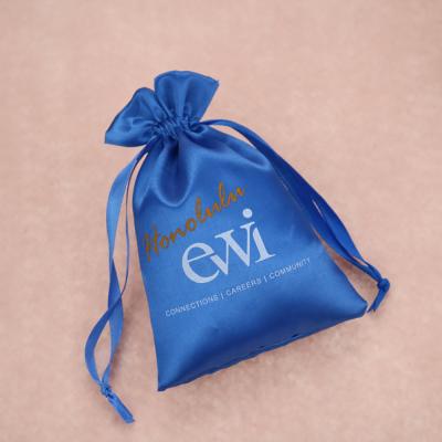 China Wholesale Customized Eco-Friendly Logo Small Lash Satin Drawstring Bucket Custom Silk Bag for sale