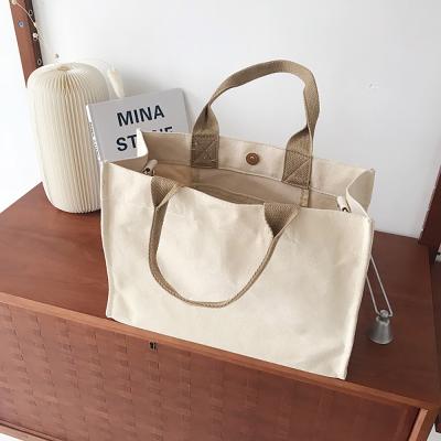 China Wholesale Eco Eco-Friendly Fashion Printed Cloth Bag Canvas Cotton Bags Tote Bag With Pure Colored Handle for sale