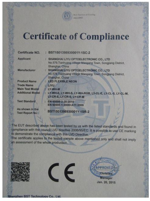 CE - Shanghai Liyu Optoelectronic Co., Ltd.