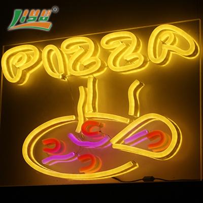 China Custom LANDSCAPE factory logo colorful acrylic neon sign for pizza restaurant decoration for sale