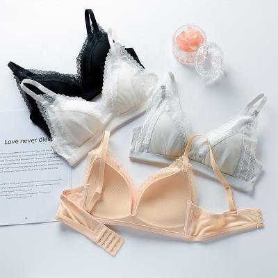 China 2021 New Style Ladies Breathable French Sexy Lace Wireless Latex QUICK DRY Push Up Bra for sale