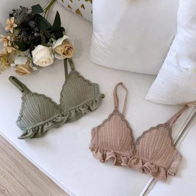 China 2020 New Style 2067 New Style Soft Seamless Dot Mesh Thin Bra Triangular Woman's Back QUICK DRY Beautiful Sexy Bralette Encaje Mujer for sale