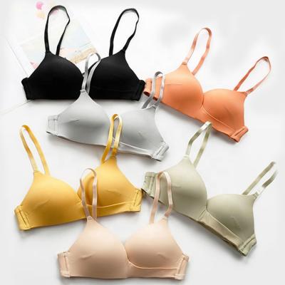 China Bra 2052 girly triangle cup bra underwear small chest wire QUICK DRY comfortable cotton free for sale