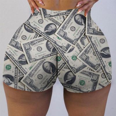 China 8054 New Arrivals Breathable Biker Snack Shorts Dollar Money LOVE Style Hot Shorts For Women for sale