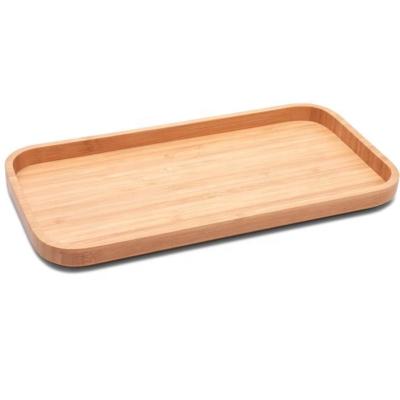 China Sustainable Bamboo Vanity Tray Bathroom Counter Tray Bamboo Tray for Bathroom and Home Decorative Holds Small Items Make Up Tissues Candles for sale