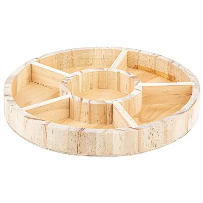 China Eco-Freindly 2021 Tray Home Decor Round Shaped Serving Wooden Tray for sale