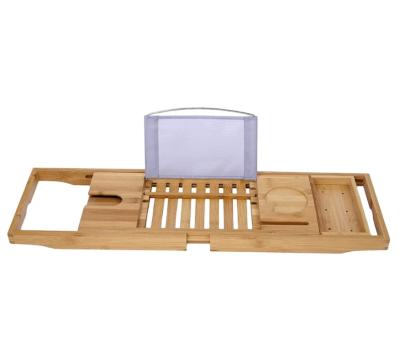 China Viable Wholesale Bamboo Tray Trolley Bamboo Tub Caddy Tray for sale