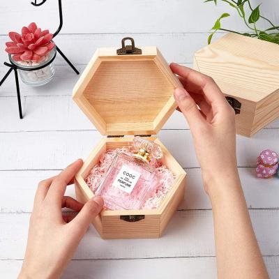 China 2PCS Wooden Box Viable Unfinished Hexagon Unpainted Wooden Box, Dedoot Wooden Box for sale