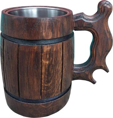 China USA Handmade Made of Wooden Tankard Stein Beer Tankard Stein Crafted Beer Mug Wooden Mug with 20 28oz (600ml) Capacity for sale