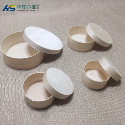 China China Biodegradable Wooden Round Catering Packaging Food Containers Cake Veneer Cheese Grazing Charcuterie Boards Christmas Gift Box for sale