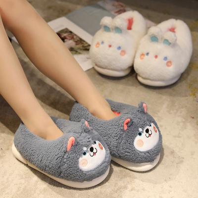 China Winter Indoor Home cotton Winter Plush Cartoon slippers Cartoon Bag Heel Home Shoes Indoor for Men And Women Indoor for sale