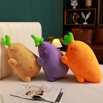 China Eco-friendly Material Cute cartoon fruit and vegetable plush toy doll carrot stuffed toy vegetable plush toys for sale