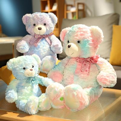 China Child Toy Gifts New Style Kawaii Lucky Teddy Bear Plush Toy Soft Stuffed Animal Doll Colorful Cute Bear Hold Pillow Kids Toy Custom Doll for sale