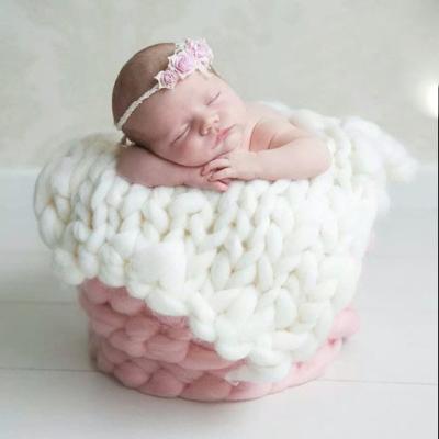 China PORTABLE Super Soft 100% Cotton Knitted Baby Blanket Hand Made Wholesale for sale