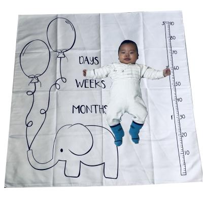 China Hot Sale 2021 Portable Monthly Growth Milestone Newborn Baby Blanket Customized Anti-pilling for sale