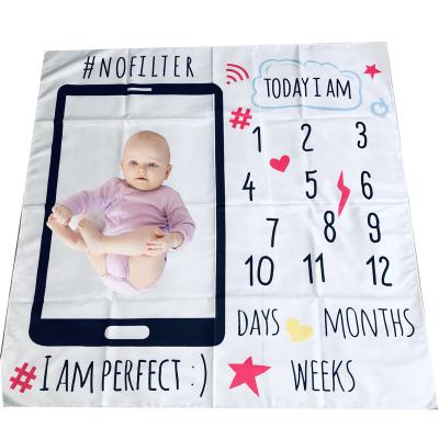 China Wholesale High Quality Soft Baby Blanket Custom Monthly Milestone Blanket for sale