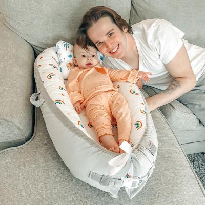 China INS Anti-Static Style Newborn Pure Cotton Flexible Folding Baby Travel Cot Nest Sleeper Bed Portable Baby Nest for sale