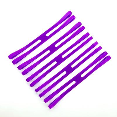 China Eco-Friendly Long Stretch Colors A Durable Soft Elastic Silicone H-Shaped Purple Elastic Band for sale