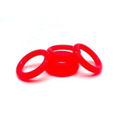 China Eco-friendly Small Size Silicone Products Hollow Circle Shape Red Colors Rubber Ring Factory School Office Supplies for sale