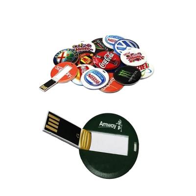 China Fast Speed ​​Data Saving USB Business Card Pen Drive 1gb 2gb 4gb 8gb 16gb 64gb 128gb Mini Round Shaped USB Flash Drive With Logo Printing 2.0/3.0 for sale