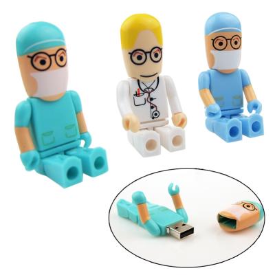 China Fast Speed ​​Data Saving Promotional ABS Plastic Plastic Cartoon Character Gift Nurse Doctor Memory Stick Pendrive 32gb usb flashdrive for sale